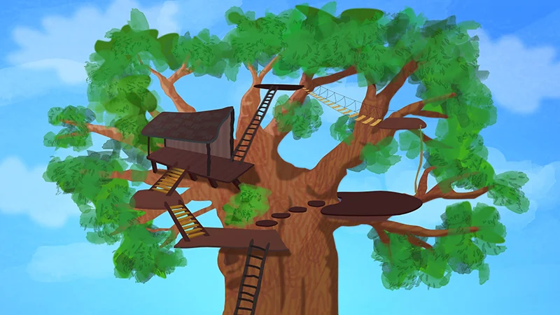 Treehouse menu based on a baobab tree