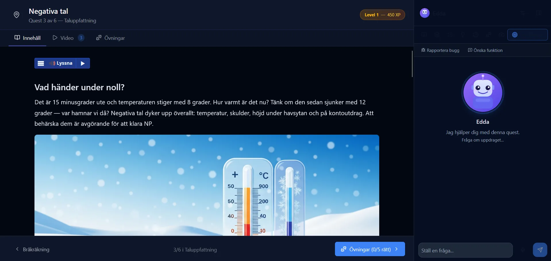 Scaffold 2: an exercise page with help buttons above the answers